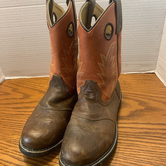 Smoky mountain boots, Tan Leather Western Boots Youth Size 4 - Picture 2 of 8